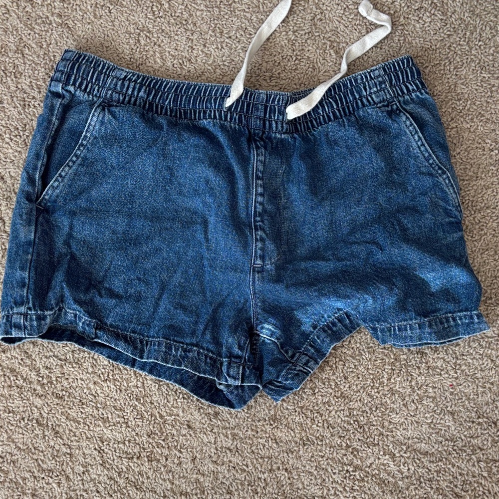 GAP Dark Blue Jean Shorts with White Drawstring